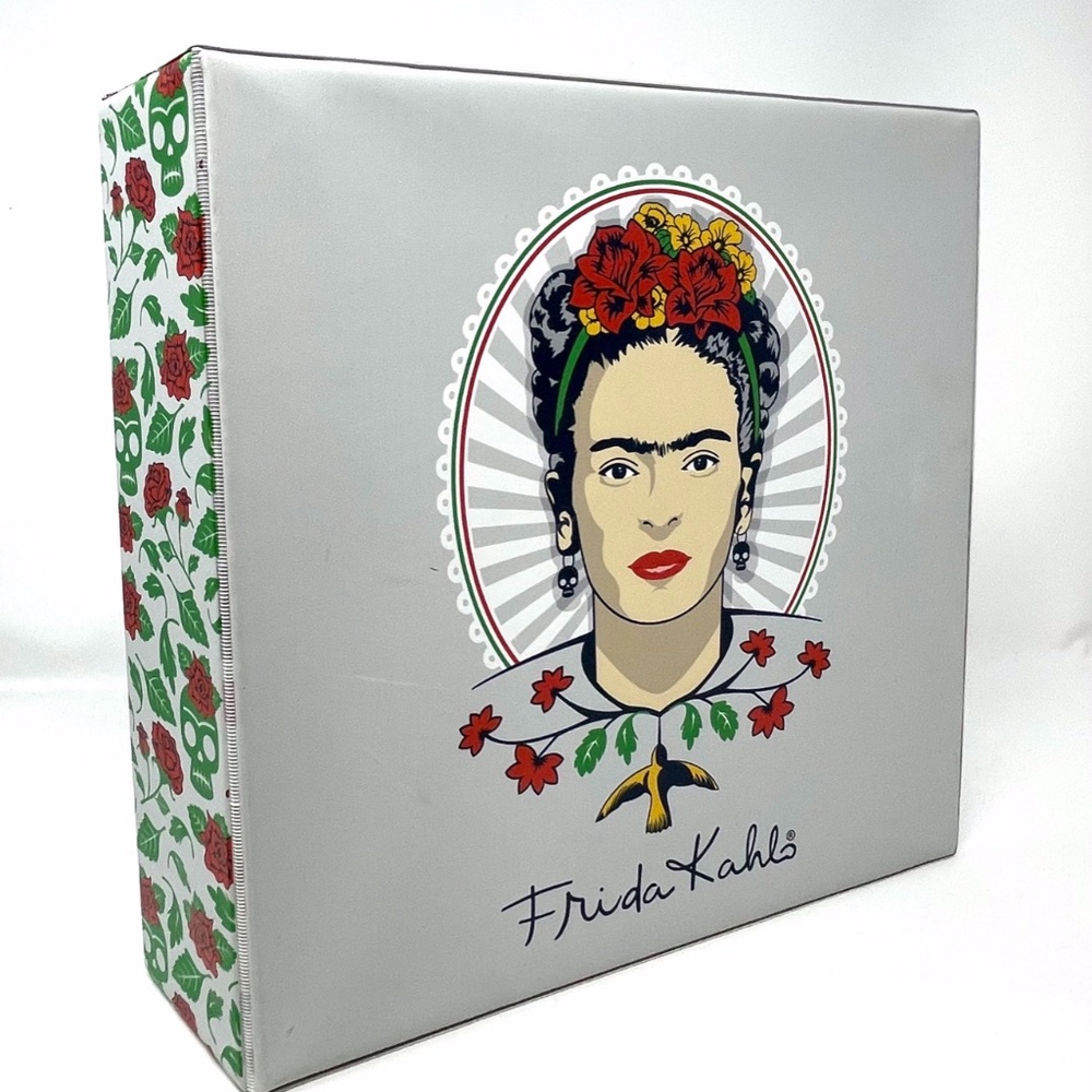 Vintage Image of Frida Kahio Placed on Custom Binder with Floral Design